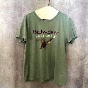 Women's Lucky Brand Budweiser Olive green Tshirt size Medium